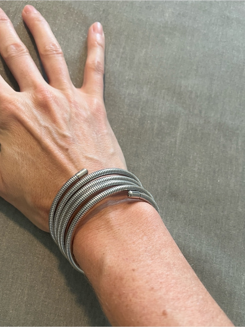 Silver Coil Wrap Bracelet